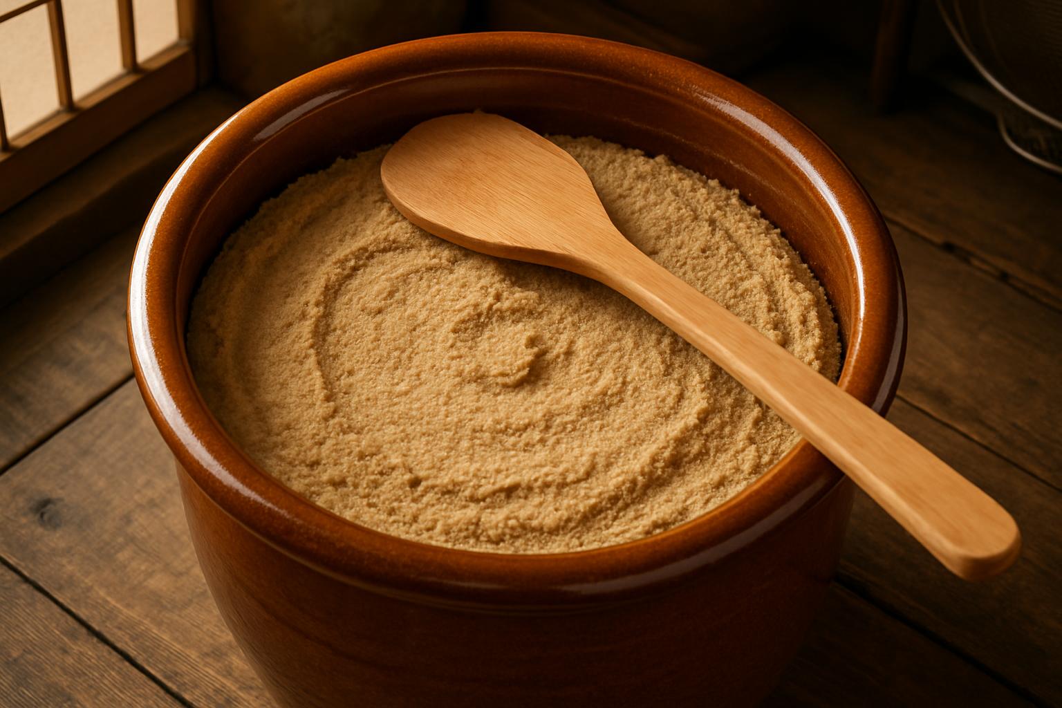 How to make nukadoko: Rice bran pickling bed in white container with vegetables